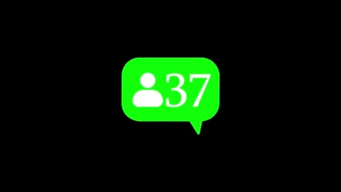 Green chat bubble with person icon and increasing counter, social media not.. Stock Footage 345547917