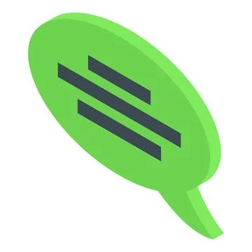 Green chat bubble showing loading status isometric icon Stock Illustration