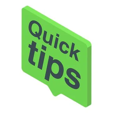 Green chat bubble showing quick tips for easy learning Stock Illustration