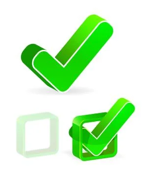 Green check box with check mark Stock Illustration