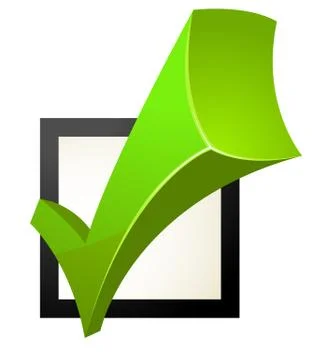 Green check box with check mark Stock Illustration