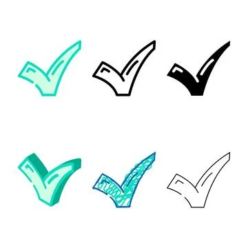 Green check color icon vector clean Illustrazione stock