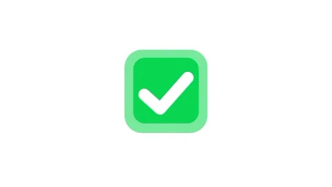 Green Check Icon Animation on White Background – Success Concept Vidéo 296845748