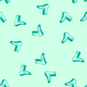 Green check isometric icon seamless pattern Stock Illustration