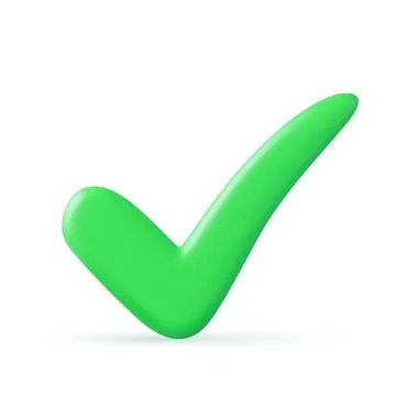 Green check mark 3d icon. Stock Illustration