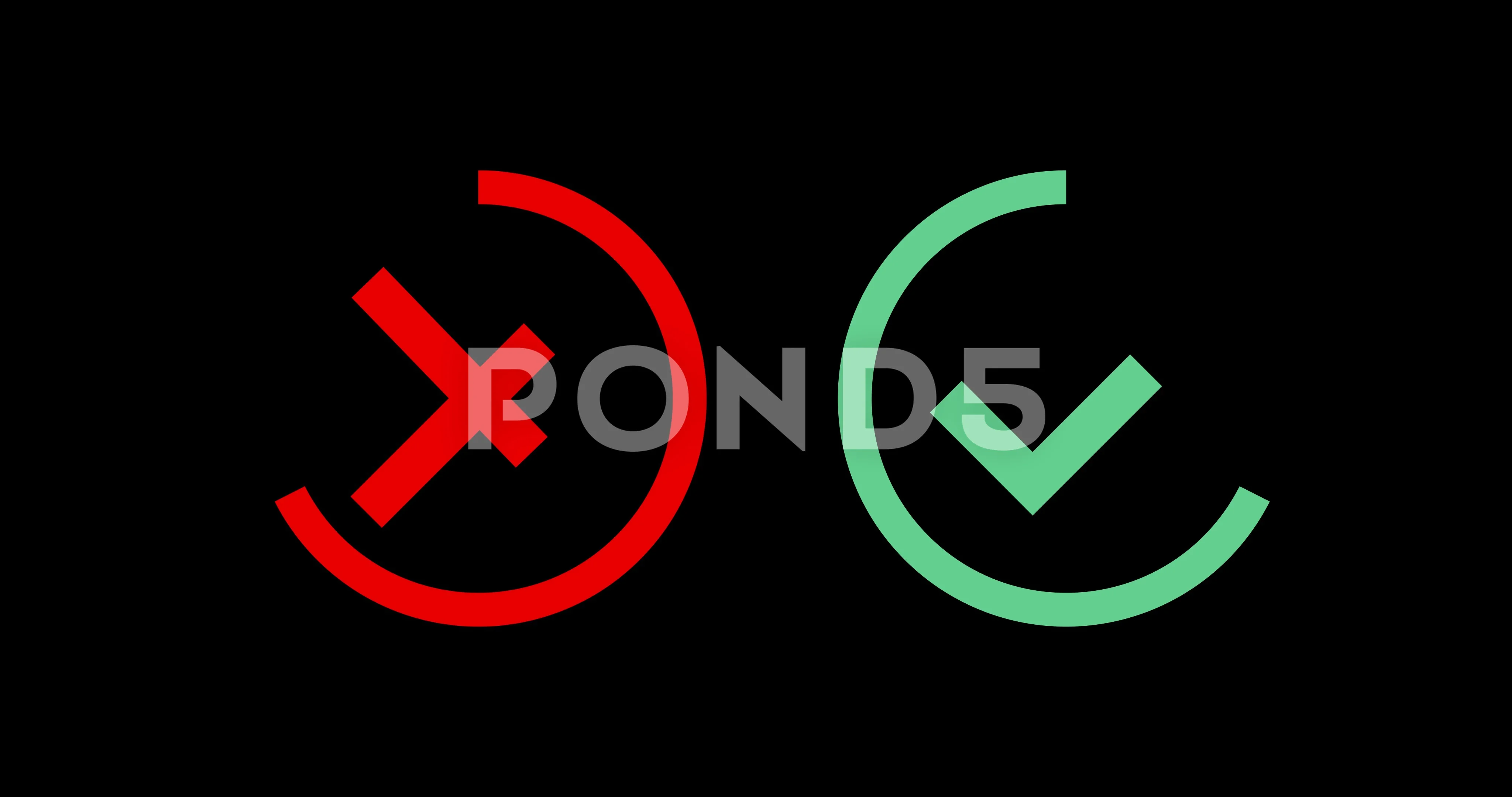 green check mark icon red x