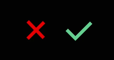 Green check mark and red X mark icons. yes, no icon animation. 4k video Stock Footage 147279739