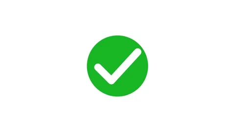 Green check mark animated icon Stock Footage 342342416