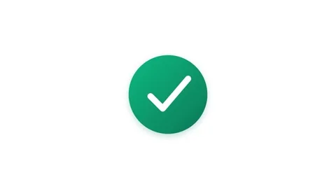 Green check mark animated icon on white background Stock Footage 342342417
