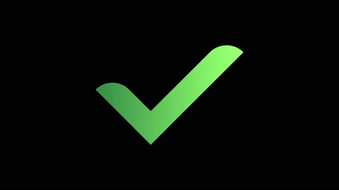 The green check mark appears and disappears slowly. Stock Footage 170015736