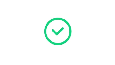 Green check mark approval icon animation Stock Footage 330498157