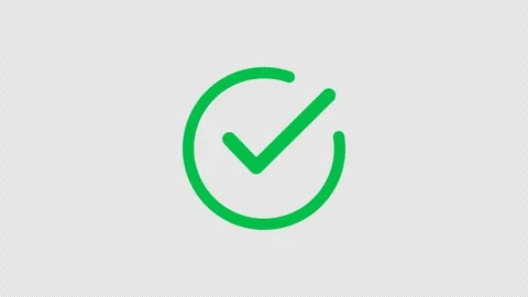 Green check mark on black background. 스톡 동영상 340772144