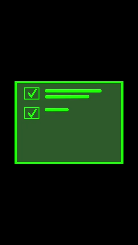 Green Check Mark in a Box on a Dark Background check box checked Stock Footage 337459647