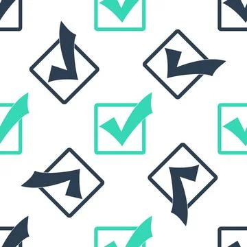 Green Check mark in a box icon isolated seamless pattern on white background Stock Illustration