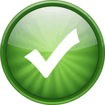 Green Check Mark Button - Success, Approval, Go Ahead, Confirmation, Accept.. Stock Illustration