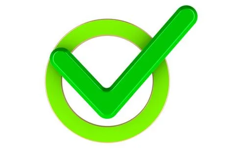 Green check mark in the circle, 3D rendering Green check mark in the circl... Stock Photos