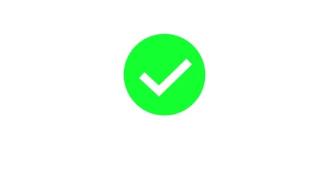 Green check mark in circle appearing on white background with subtle pulsin.. Stock Footage 340457546