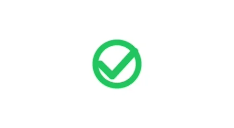 Green Check Mark Circle Icon - Validation Success UI Element Stock Footage 334615849