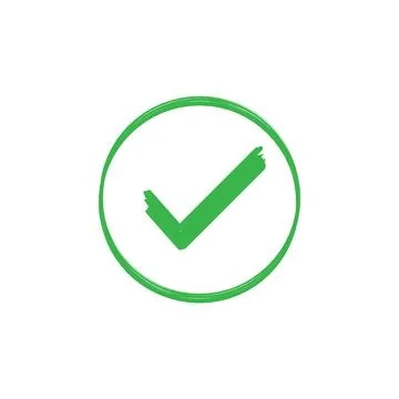 Green Check Mark in a Circle Stock Illustration
