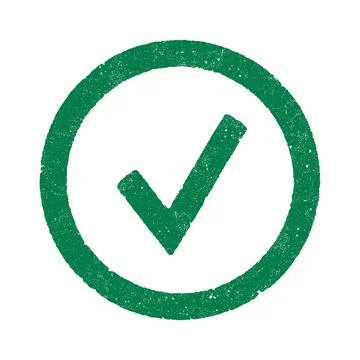 Green check mark circle ink stamp Stock Illustration