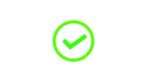 Green check mark in circle motion graphic. Vidéo 331897760