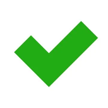 Green check mark. Flat design vector. Stock Illustration