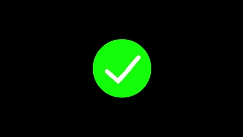 Green check mark on green screen motion graphics animation (Chroma key) Stock Footage 310153219