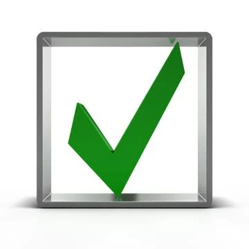 Green check mark icon. 3D render 스톡 일러스트