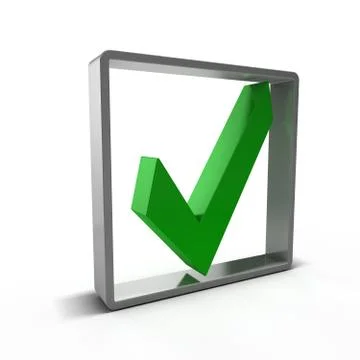 Green check mark icon. 3D render イラスト素材