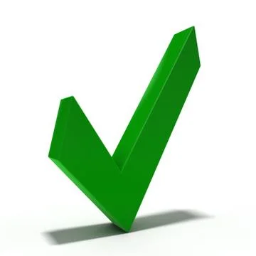 Green check mark icon. 3D render 스톡 일러스트
