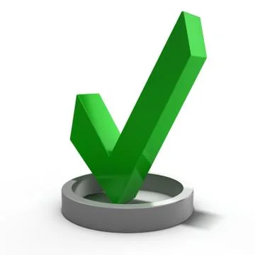 Green check mark icon. 3D render イラスト素材