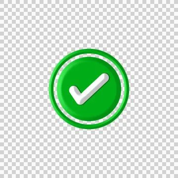 Green Check Mark Icon 3D Verified Approval Symbol PNG Stock Illustration