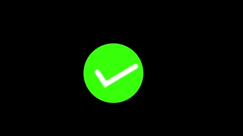 Green check mark icon animated video Stock Footage 306538200