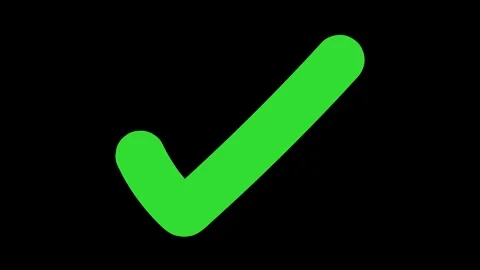 Green check mark icon animated video effect for visual projects Stock Footage 342139686