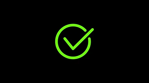 Green check mark icon animation video Stock Footage 330455989