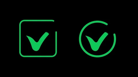 Green check mark icon animation video Stock Footage 330498388