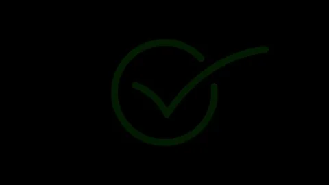 Green check mark icon animation. Approving animated icon. Check mark showin.. Video stock 346490359