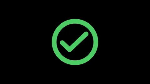 Green check mark icon animations circle stroke. Stock Footage 318513516