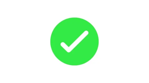 Green check mark icon approval animation isolated on white background 스톡 동영상 337151122