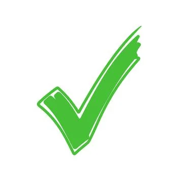 Green Check Mark Icon - Approved, Success, Confirmation, Vote, Yes Symbol Stock Illustration