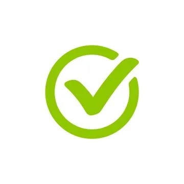 Green check mark icon in a circle. Stock Illustration