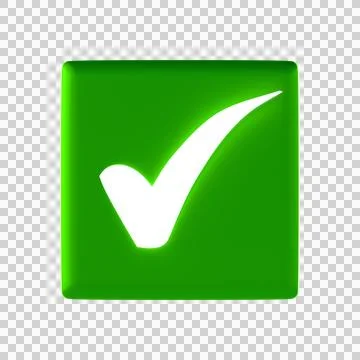 Green check mark icon indicating approval or confirmation. Illustrazione stock