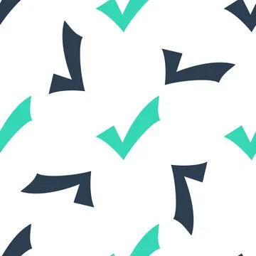 Green Check mark icon isolated seamless pattern on white background. Tick symbol Stock Illustration