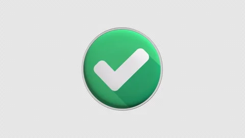 Green Check Mark Icon Loop With Alpha Channel 4K Stock Footage 304885000