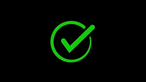 Green Check mark icon loop animation, tick mark icon, yes, approved sign. Stock Footage 321691653