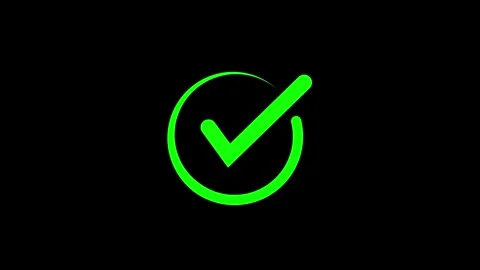 Green Check mark icon loop animation, tick mark icon, yes, approved sign. Stock Footage 321691708