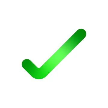 Green check mark icon with smooth gradient effect positive approval vector 스톡 일러스트