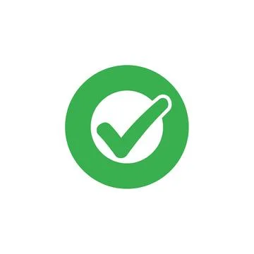 Green check mark inside a circle, simple graphic symbol for approval, succe.. 스톡 일러스트