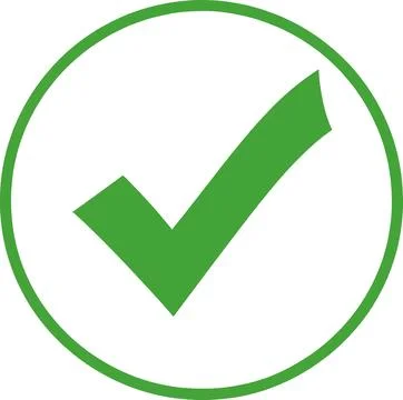 Green Check Mark Inside Circle Icon Symbol Ilustração Stock