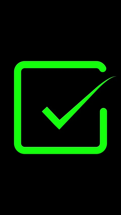 Green check mark inside square outline visualizes check box tick. Check mar.. 動画素材 344862006